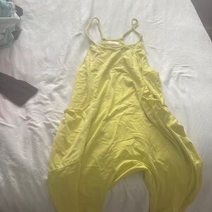 Yellow free people jumpsuit